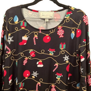 With Love Dercl Nightgown, Size 2X, NWOT, PTP 23”, L39”, 3/4 sleeve, very soft